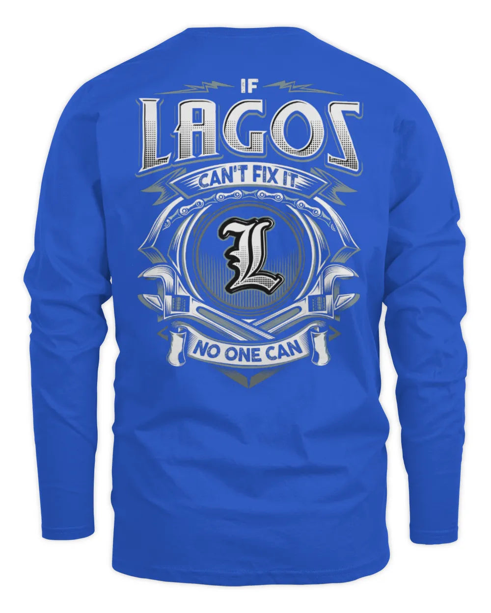 LAGOS AP81-K4-626 - Personalized Ahmed Quote Apparel “If Ahmed Can't Fix It, No One Can” - Men's Long Sleeved T-Shirt - Royal