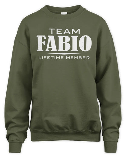 FABIO BL62-K4-128 - Personalized “Team NAME Lifetime Member” - Unisex Sweatshirt - Military Green