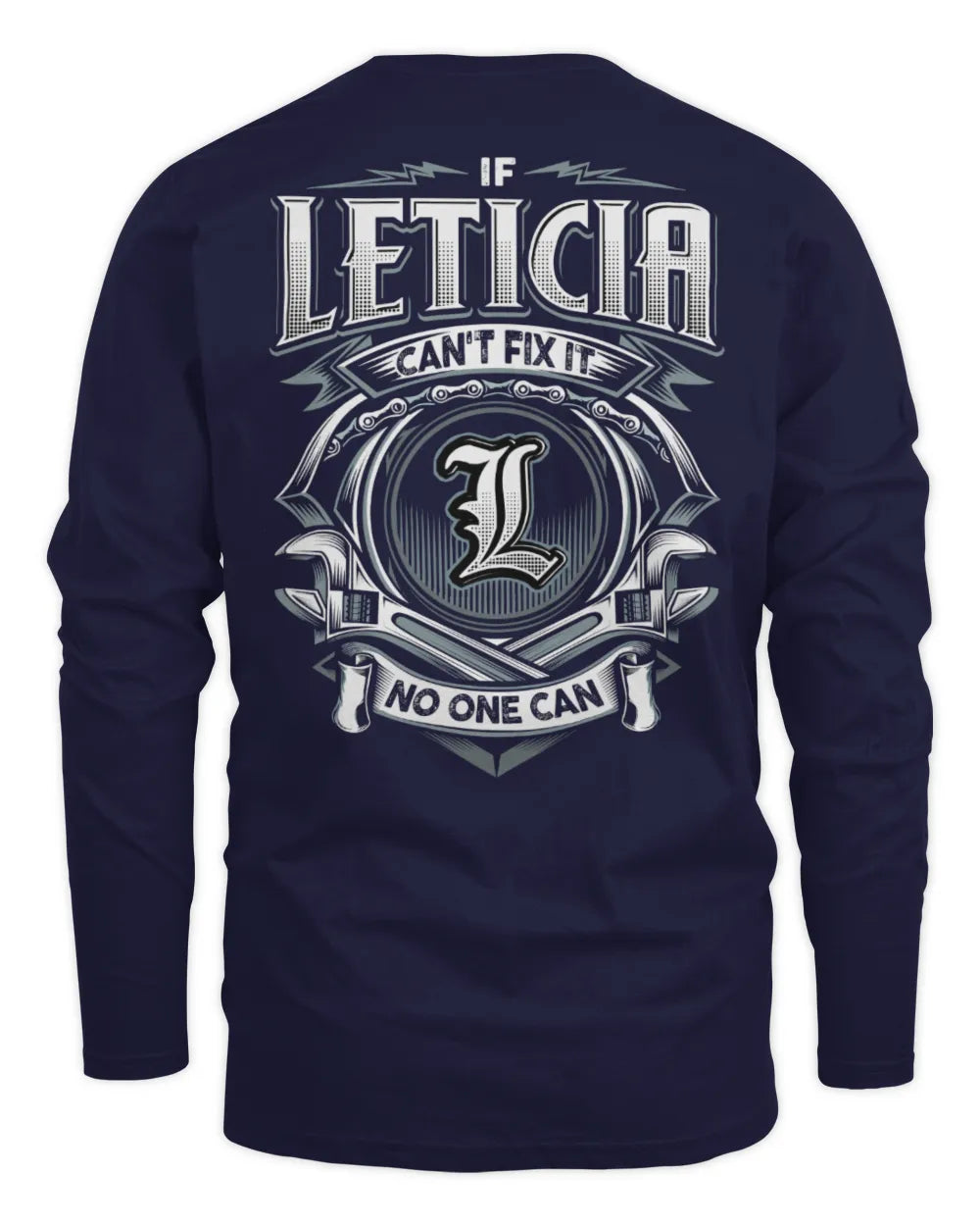 LETICIA AP81-K4-626 - Personalized Ahmed Quote Apparel “If Ahmed Can't Fix It, No One Can” - Men's Long Sleeved T-Shirt - Navy
