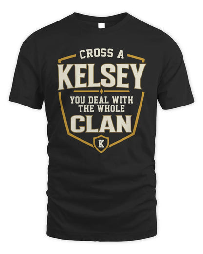 KELSEY NT1-K008 Cross A/An NAME, You Deal With the Whole Clan | Personalized Vintage T-Shirt - Unisex Standard T-Shirt - Black