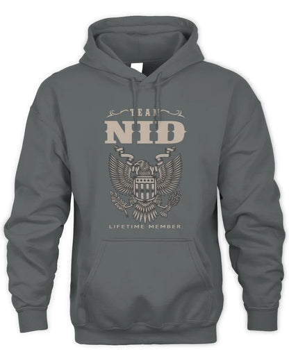 NID TP06-K82 – Personalized Classic Style Apparel “Team NAME Lifetime Member” - Unisex Hoodie - Charcoal