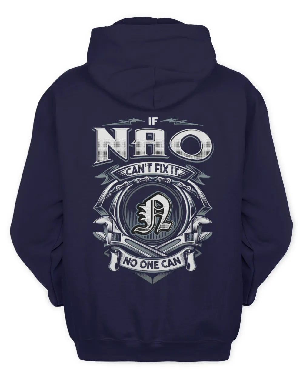 NAO AP81-K4-626 - Personalized Ahmed Quote Apparel “If Ahmed Can't Fix It, No One Can” - Unisex Hoodie - Navy