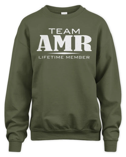 AMR BL62-K4-128 - Personalized “Team NAME Lifetime Member” - Unisex Sweatshirt - Military Green