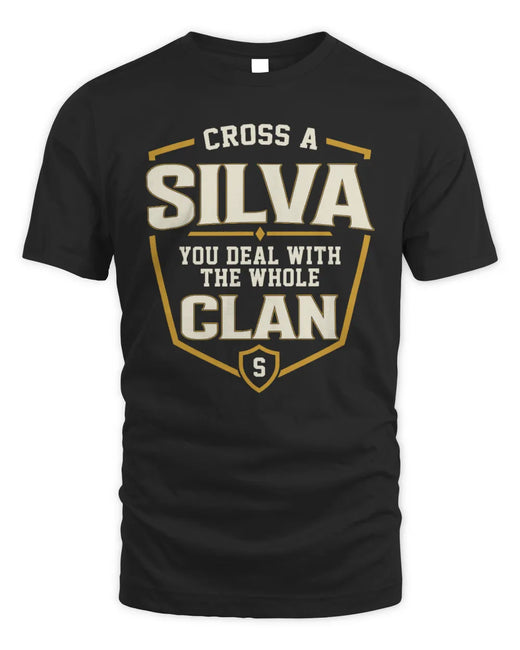SILVA NT1-K008 Cross A/An NAME, You Deal With the Whole Clan | Personalized Vintage T-Shirt