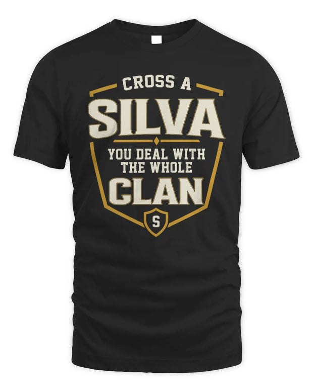 SILVA NT1-K008 Cross A/An NAME, You Deal With the Whole Clan | Personalized Vintage T-Shirt