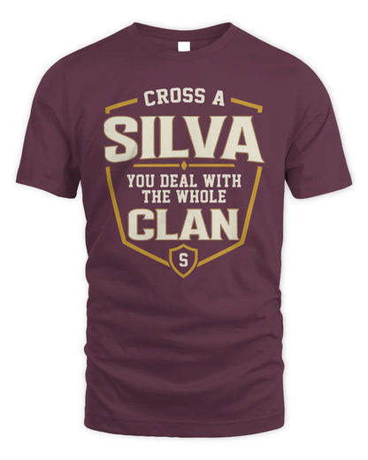 SILVA NT1-K008 Cross A/An NAME, You Deal With the Whole Clan | Personalized Vintage T-Shirt - Unisex Standard T-Shirt - Maroon