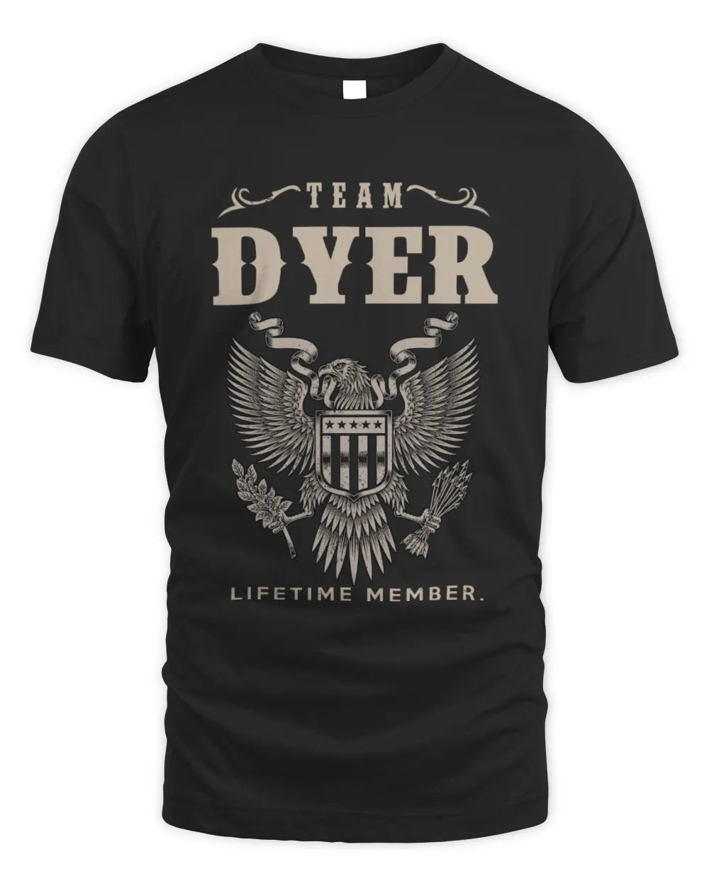 DYER TP06-K82 – Personalized Classic Style Apparel “Team NAME Lifetime Member” - Unisex Standard T-Shirt - Black