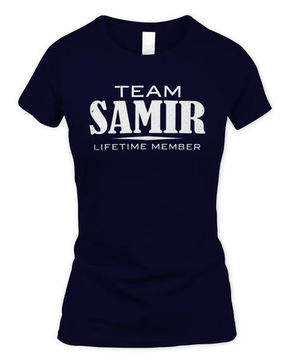SAMIR BL62-K4-128 - Personalized “Team NAME Lifetime Member” - Women's Standard T-Shirt - Navy