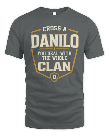 DANILO NT1-K008 Cross A/An NAME, You Deal With the Whole Clan | Personalized Vintage T-Shirt - Unisex Standard T-Shirt - Charcoal