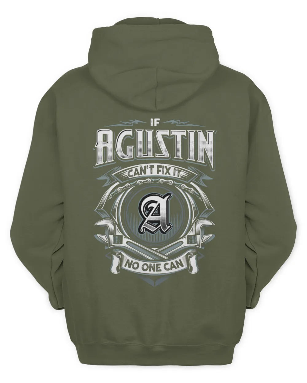 AGUSTIN AP81-K4-626 - Personalized Ahmed Quote Apparel “If Ahmed Can't Fix It, No One Can” - Unisex Hoodie - Military Green