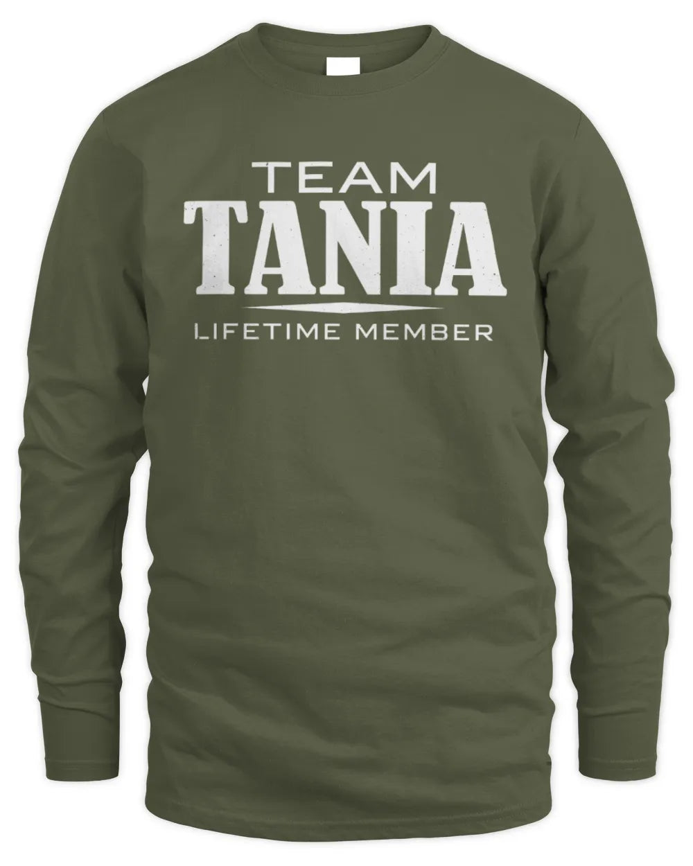 TANIA BL62-K4-128 - Personalized “Team NAME Lifetime Member” - Men's Long Sleeved T-Shirt - Military Green