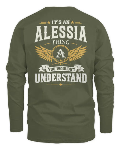 ALESSIA KT06-M008 It’s a [NAME] Thing – You Wouldn’t Understand | Personalized Vintage T-Shirt - Men's Long Sleeved T-Shirt - Military Green