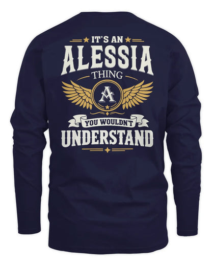 ALESSIA KT06-M008 It’s a [NAME] Thing – You Wouldn’t Understand | Personalized Vintage T-Shirt - Men's Long Sleeved T-Shirt - Navy
