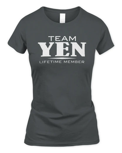 YEN BL62-K4-128 - Personalized “Team NAME Lifetime Member” - Women's Standard T-Shirt - Charcoal