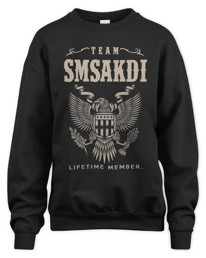 SMSAKDI TP06-K82 – Personalized Classic Style Apparel “Team NAME Lifetime Member” - Unisex Sweatshirt - Black