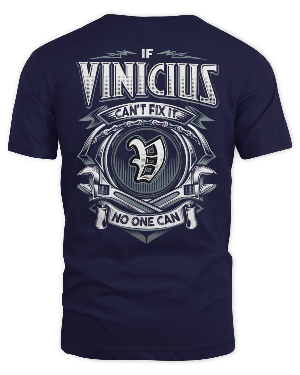 VINICIUS AP81-K4-626 - Personalized Ahmed Quote Apparel “If Ahmed Can't Fix It, No One Can” - Unisex Standard T-Shirt - Navy