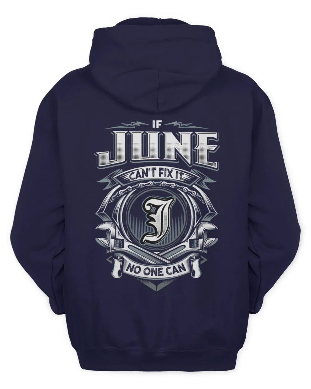 JUNE AP81-K4-626 - Personalized Ahmed Quote Apparel “If Ahmed Can't Fix It, No One Can” - Unisex Hoodie - Navy