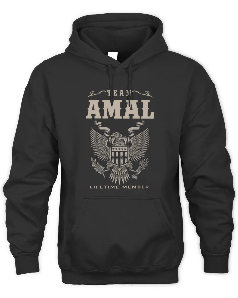 AMAL TP06-K82 – Personalized Classic Style Apparel “Team NAME Lifetime Member” - Unisex Hoodie - Black