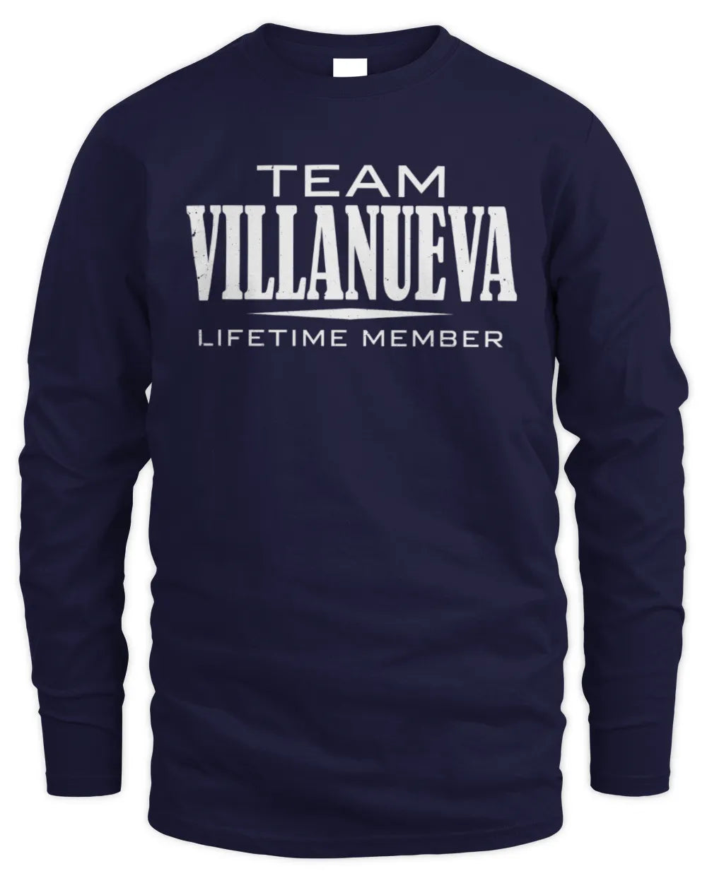 VILLANUEVA BL62-K4-128 - Personalized “Team NAME Lifetime Member” - Men's Long Sleeved T-Shirt - Navy
