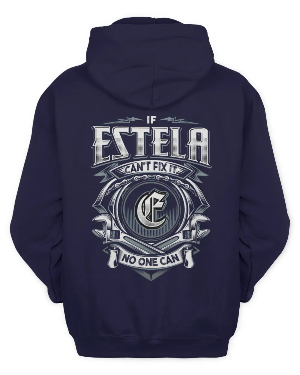 ESTELA AP81-K4-626 - Personalized Ahmed Quote Apparel “If Ahmed Can't Fix It, No One Can” - Unisex Hoodie - Navy