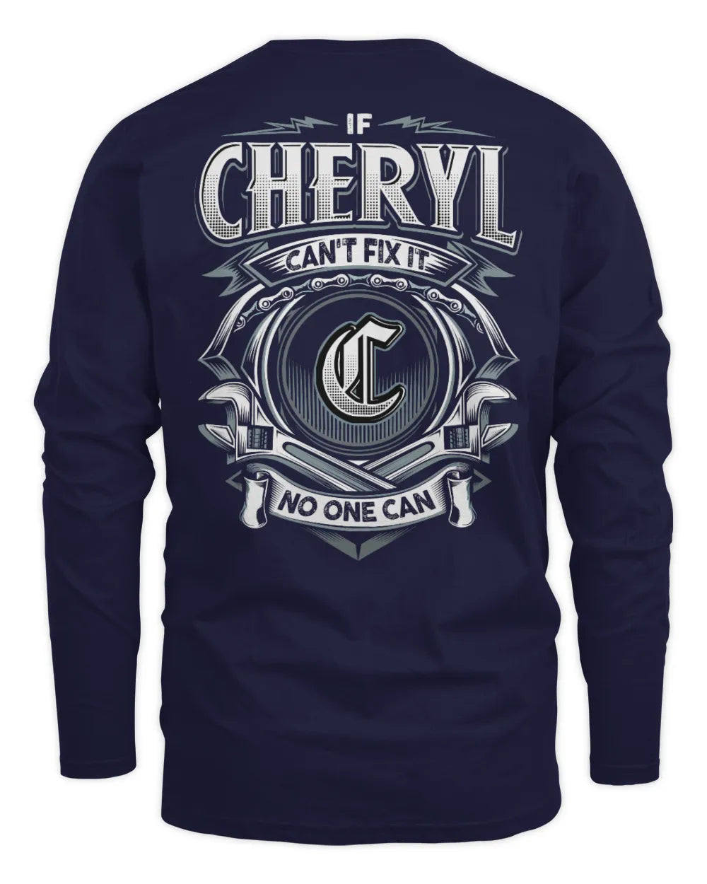 CHERYL AP81-K4-626 - Personalized Ahmed Quote Apparel “If Ahmed Can't Fix It, No One Can” - Men's Long Sleeved T-Shirt - Navy