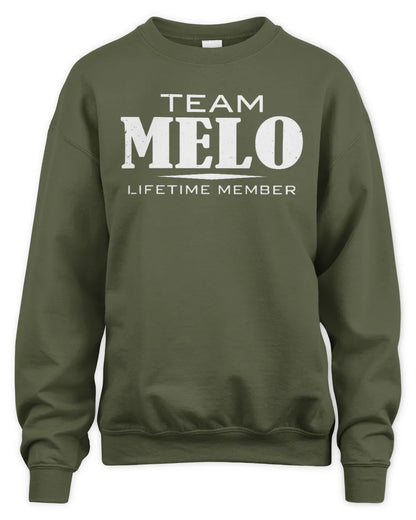 MELO BL62-K4-128 - Personalized “Team NAME Lifetime Member” - Unisex Sweatshirt - Military Green