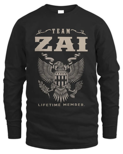 ZAI TP06-K82 – Personalized Classic Style Apparel “Team NAME Lifetime Member” - Men's Long Sleeved T-Shirt - Black