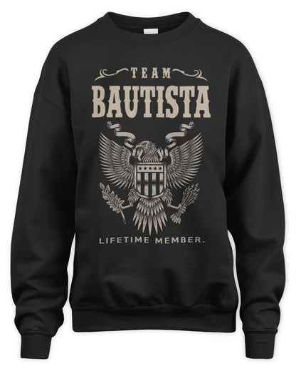 BAUTISTA TP06-K82 – Personalized Classic Style Apparel “Team NAME Lifetime Member” - Unisex Sweatshirt - Black