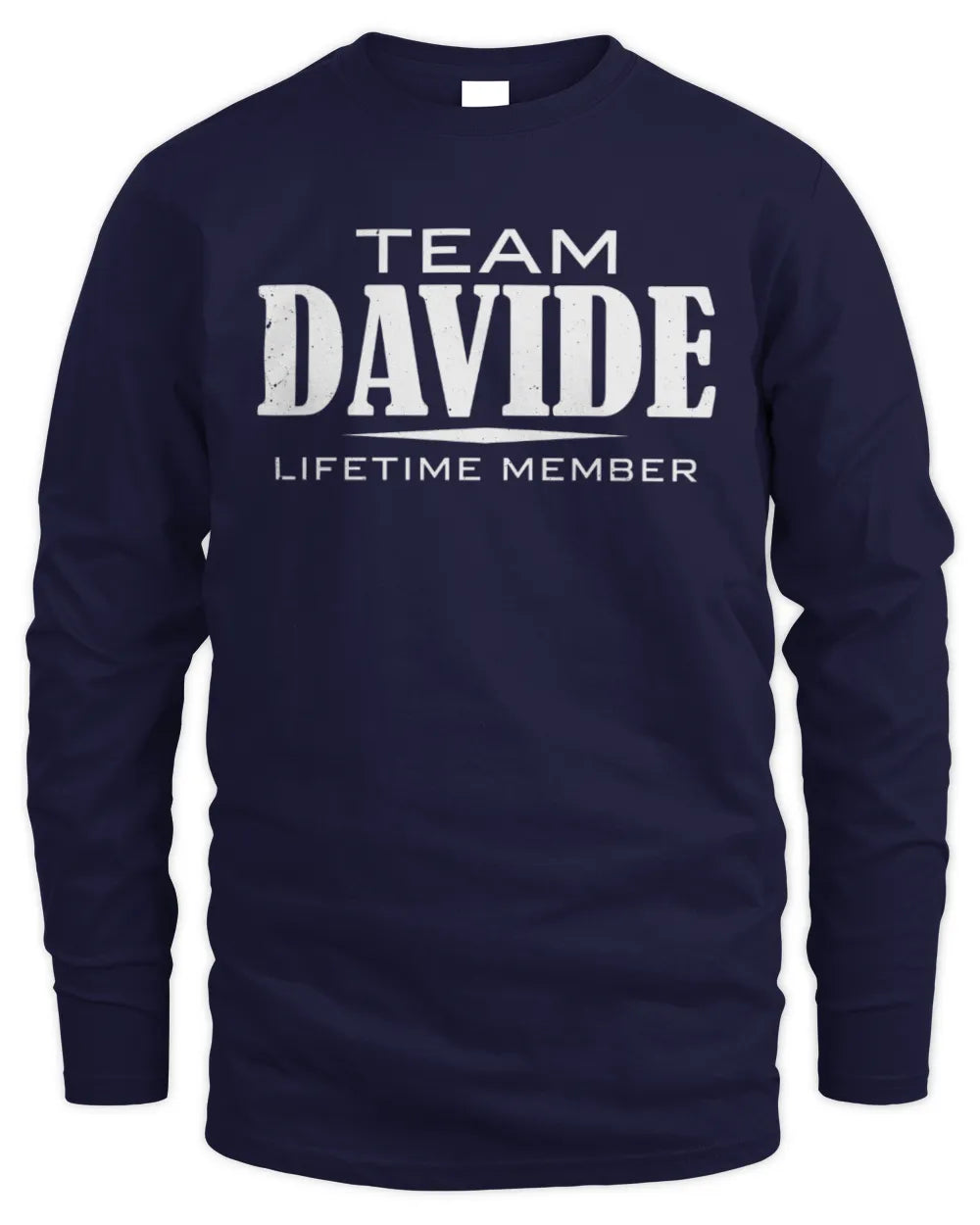 DAVIDE BL62-K4-128 - Personalized “Team NAME Lifetime Member” - Men's Long Sleeved T-Shirt - Navy