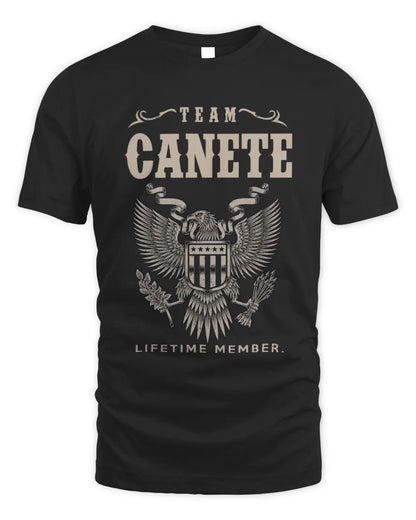 CANETE TP06-K82 – Personalized Classic Style Apparel “Team NAME Lifetime Member” - Unisex Standard T-Shirt - Black