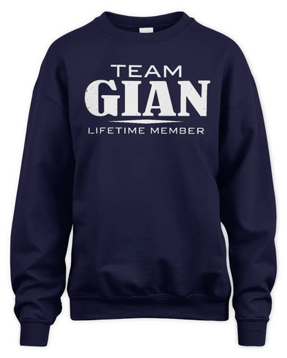 GIAN BL62-K4-128 - Personalized “Team NAME Lifetime Member” - Unisex Sweatshirt - Navy