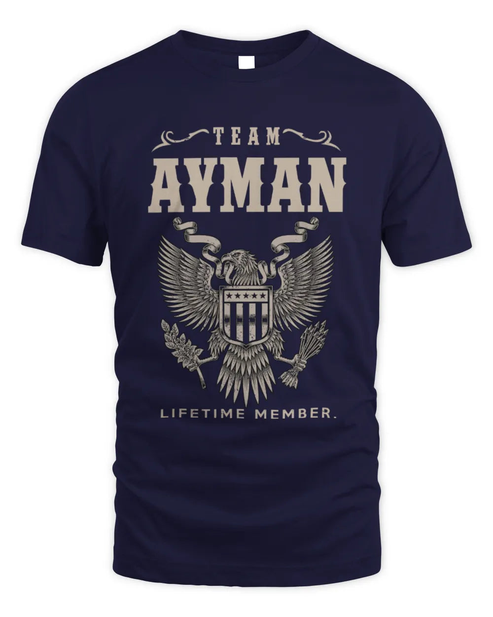 AYMAN TP06-K82 – Personalized Classic Style Apparel “Team NAME Lifetime Member” - Unisex Standard T-Shirt - Navy