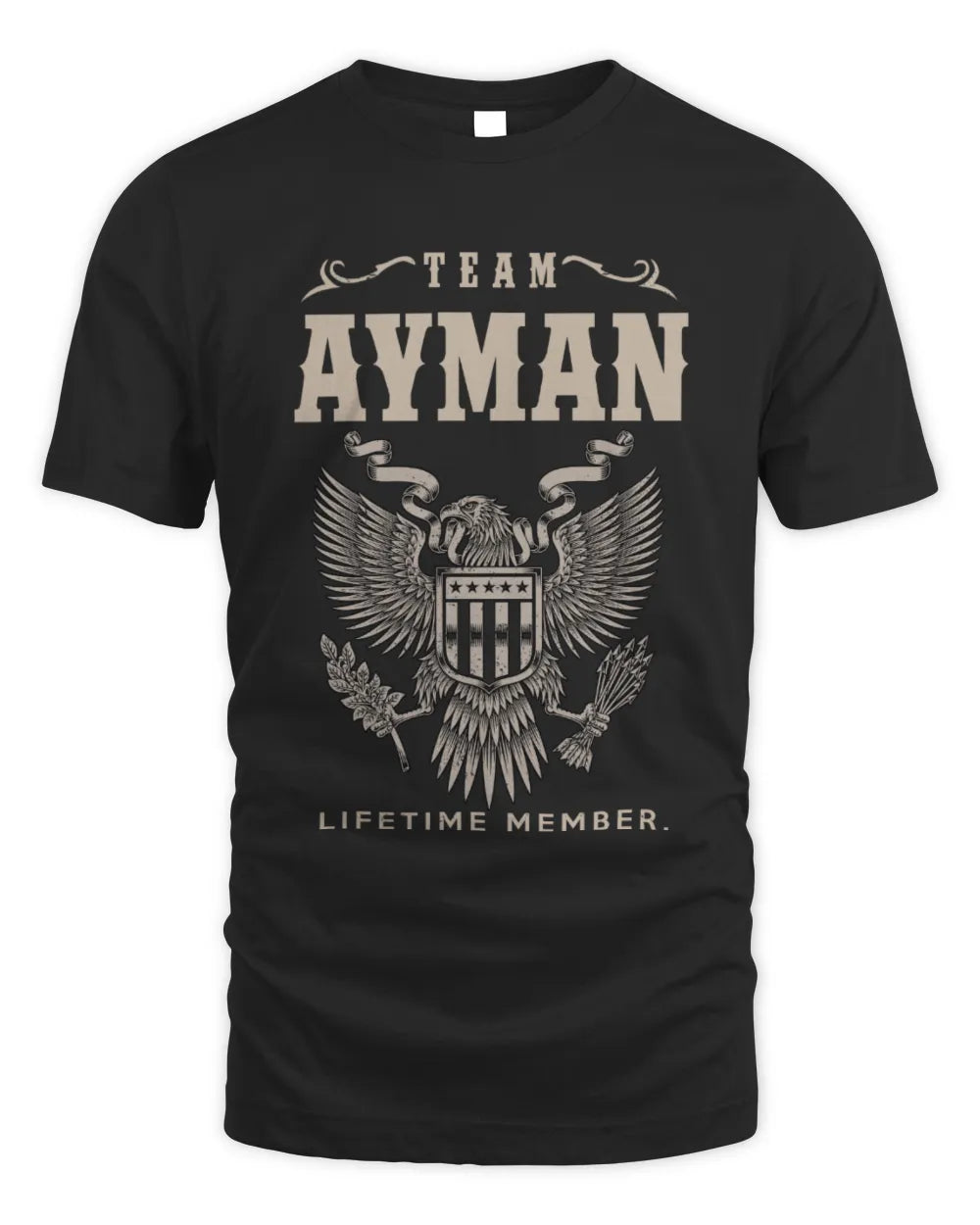 AYMAN TP06-K82 – Personalized Classic Style Apparel “Team NAME Lifetime Member” - Unisex Standard T-Shirt - Black