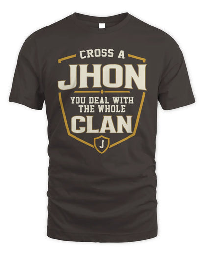 JHON NT1-K008 Cross A/An NAME, You Deal With the Whole Clan | Personalized Vintage T-Shirt - Unisex Standard T-Shirt - Dark Chocolate