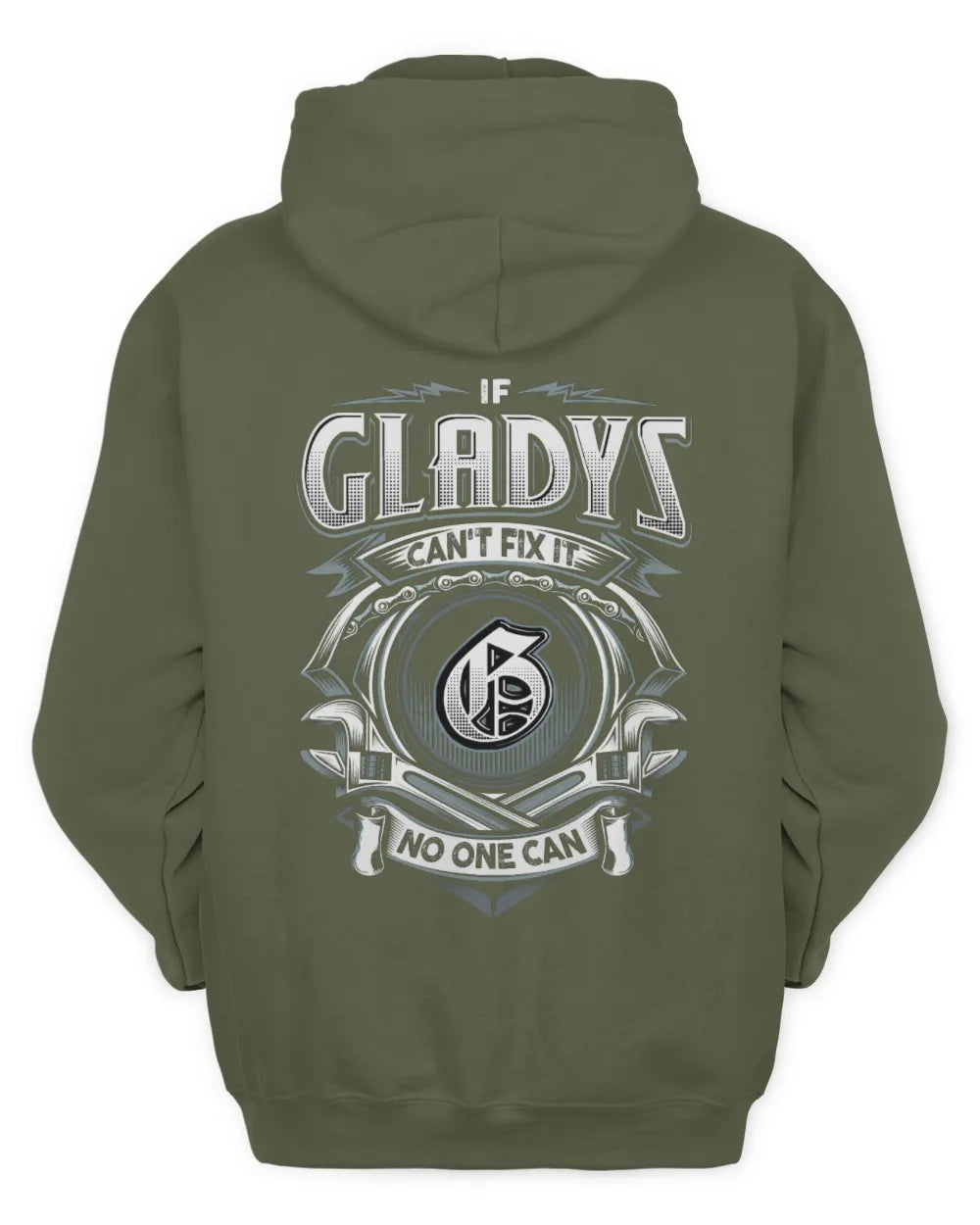 GLADYS AP81-K4-626 - Personalized Ahmed Quote Apparel “If Ahmed Can't Fix It, No One Can” - Unisex Hoodie - Military Green