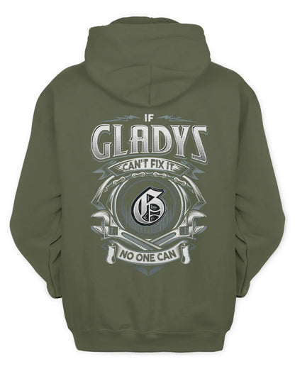 GLADYS AP81-K4-626 - Personalized Ahmed Quote Apparel “If Ahmed Can't Fix It, No One Can” - Unisex Hoodie - Military Green