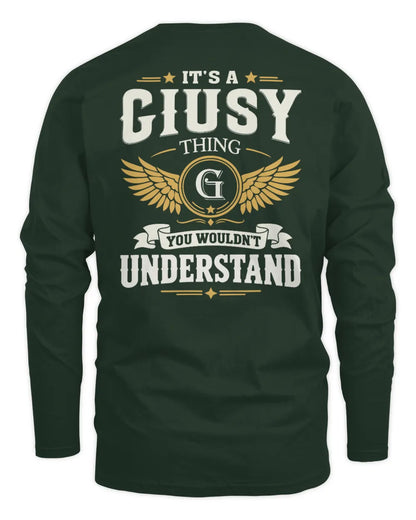 GIUSY KT06-M008 It’s a [NAME] Thing – You Wouldn’t Understand | Personalized Vintage T-Shirt - Men's Long Sleeved T-Shirt - Forest Green