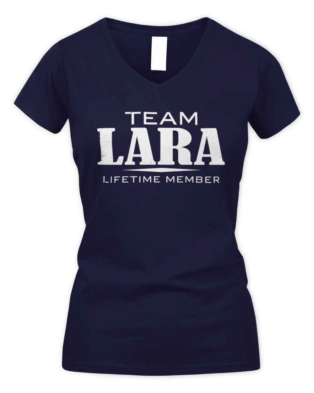 LARA BL62-K4-128 - Personalized “Team NAME Lifetime Member” - Women's V-Neck T-Shirt - Navy