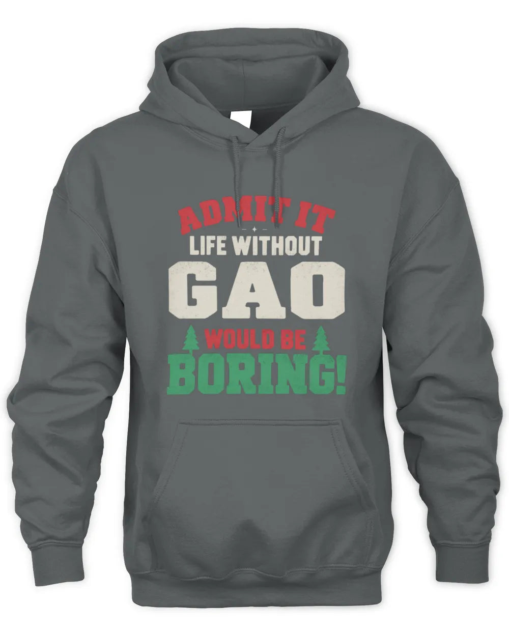 GAO P5 TH08 Christmas T-Shirt – “Life Without NAME Would Be Boring” - Unisex Hoodie - Charcoal
