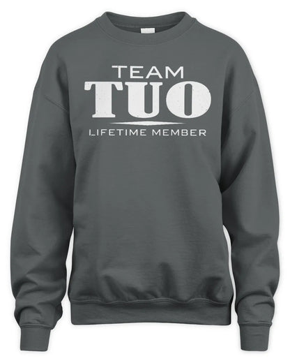 TUO BL62-K4-128 - Personalized “Team NAME Lifetime Member” - Unisex Sweatshirt - Charcoal