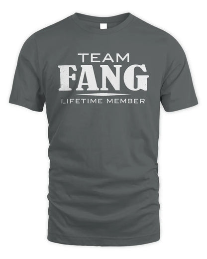 FANG BL62-K4-128 - Personalized “Team NAME Lifetime Member” - Unisex Standard T-Shirt - Charcoal