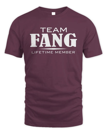 FANG BL62-K4-128 - Personalized “Team NAME Lifetime Member” - Unisex Standard T-Shirt - Maroon