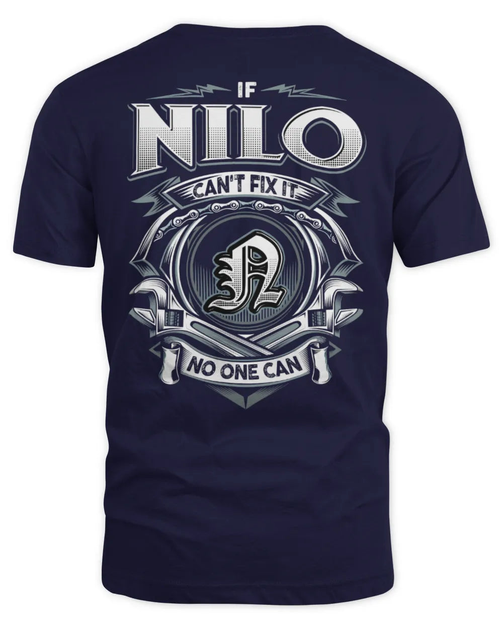 NILO AP81-K4-626 - Personalized Ahmed Quote Apparel “If Ahmed Can't Fix It, No One Can” - Unisex Standard T-Shirt - Navy