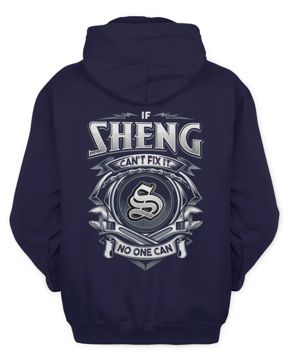 SHENG AP81-K4-626 - Personalized Ahmed Quote Apparel “If Ahmed Can't Fix It, No One Can” - Unisex Hoodie - Navy