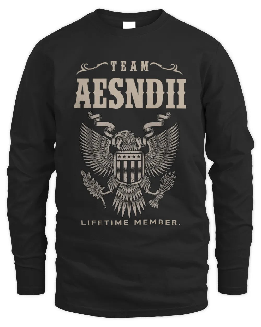 AESNDII TP06-K82 – Personalized Classic Style Apparel “Team NAME Lifetime Member” - Men's Long Sleeved T-Shirt - Black