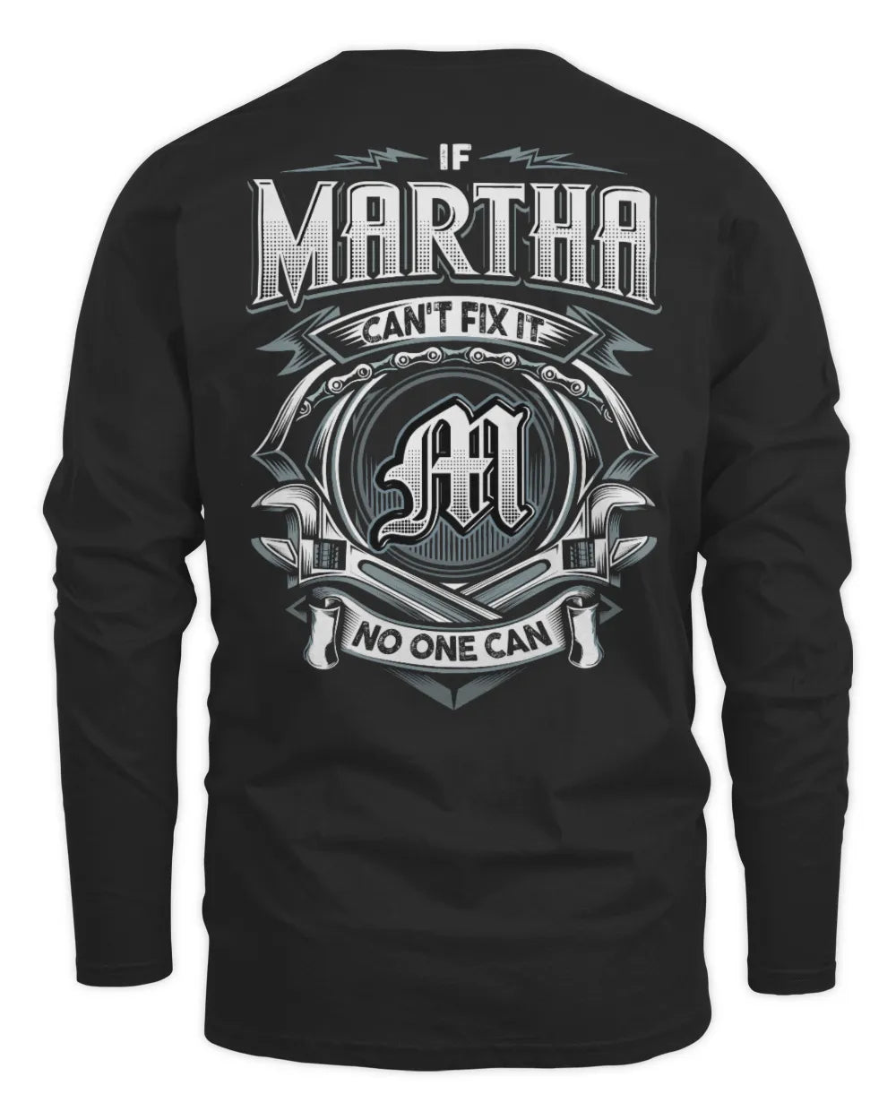MARTHA AP81-K4-626 - Personalized Ahmed Quote Apparel “If Ahmed Can't Fix It, No One Can” - Men's Long Sleeved T-Shirt - Black