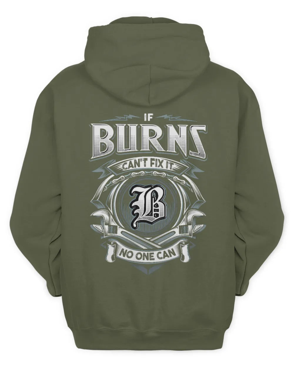 BURNS AP81-K4-626 - Personalized Ahmed Quote Apparel “If Ahmed Can't Fix It, No One Can” - Unisex Hoodie - Military Green