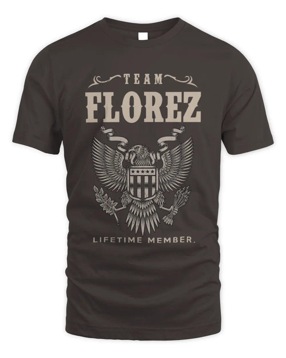 FLOREZ TP06-K82 – Personalized Classic Style Apparel “Team NAME Lifetime Member” - Unisex Standard T-Shirt - Dark Chocolate