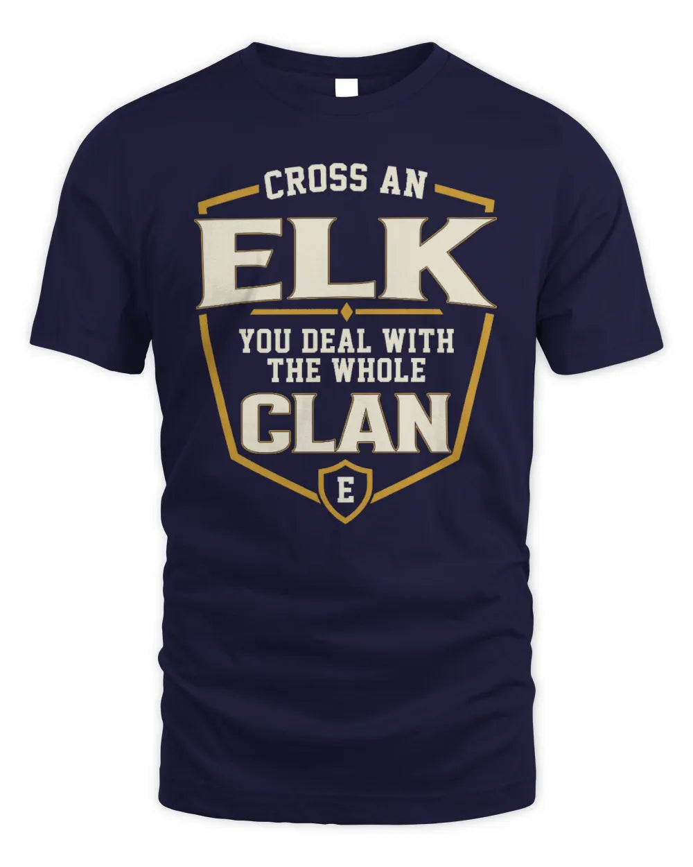ELK NT1-K008 Cross A/An NAME, You Deal With the Whole Clan | Personalized Vintage T-Shirt - Unisex Standard T-Shirt - Navy