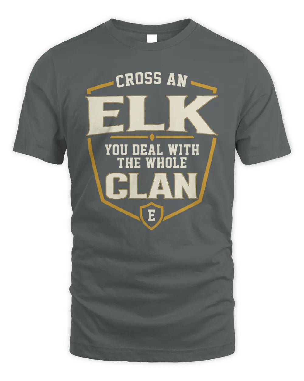 ELK NT1-K008 Cross A/An NAME, You Deal With the Whole Clan | Personalized Vintage T-Shirt - Unisex Standard T-Shirt - Charcoal